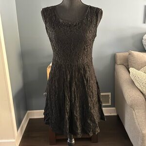 Black lace midi dress